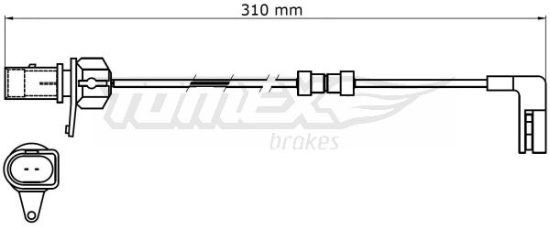 Obrázok Výstrażný kontakt opotrebenia brzdového oblożenia TOMEX Brakes  TX3139
